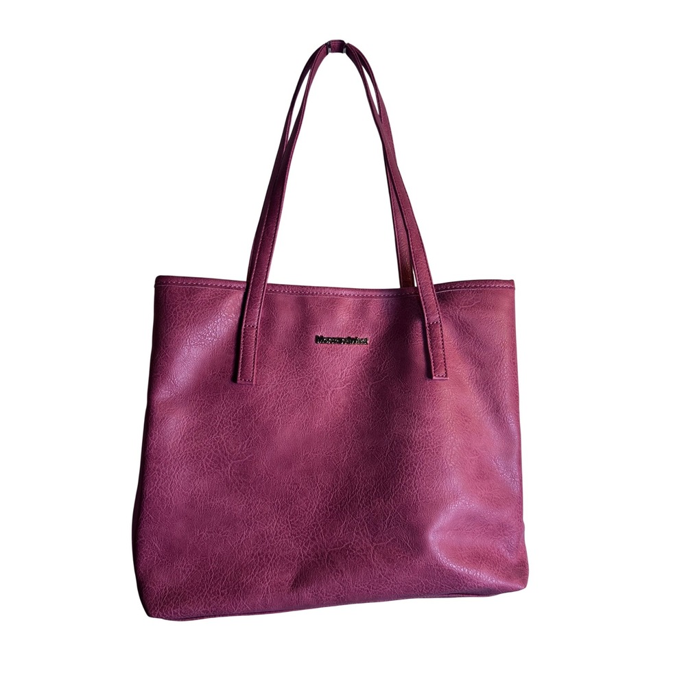Montana West Tote Bag Large Pink Faux Leather Zip Top Shoulder Bag Womens